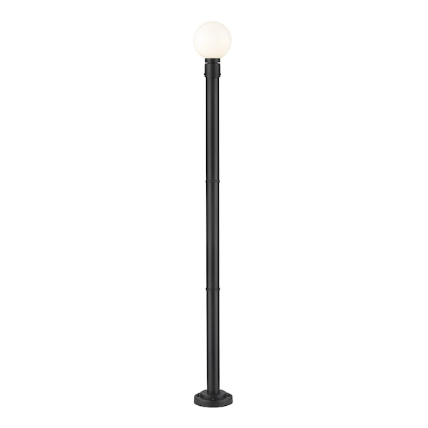 Z-Lite Laurent Outdoor Post Mounted Fixture, 1-Light, 9 In.W x 85.25 In.H, Black/Opal 597PHM-567P-BK - main
